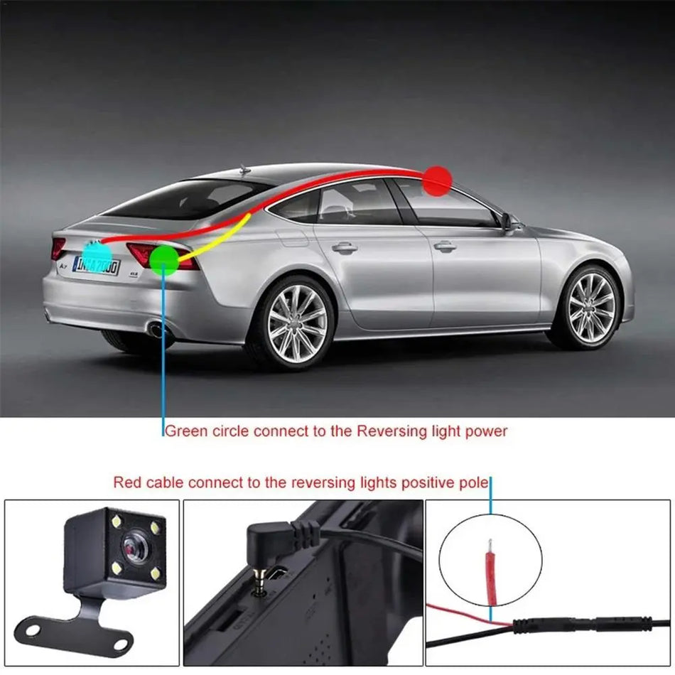 4 Pin HD Car Rear View Camera Reverse 4LED Night Vision Video Camera 170 Degree For Car Parking Camera Car Accessories