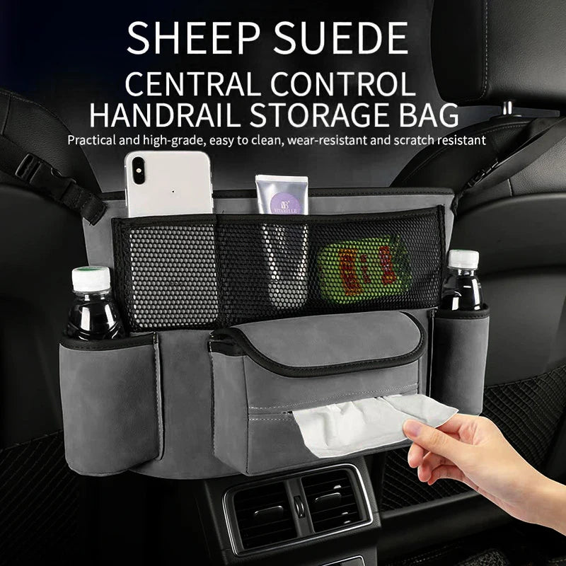 🟠 Seat Back Organizer Bag Car Handbag Holder Between Seat Car Organizer Front Seat Storage Barrier Of Backseat Pet Kids