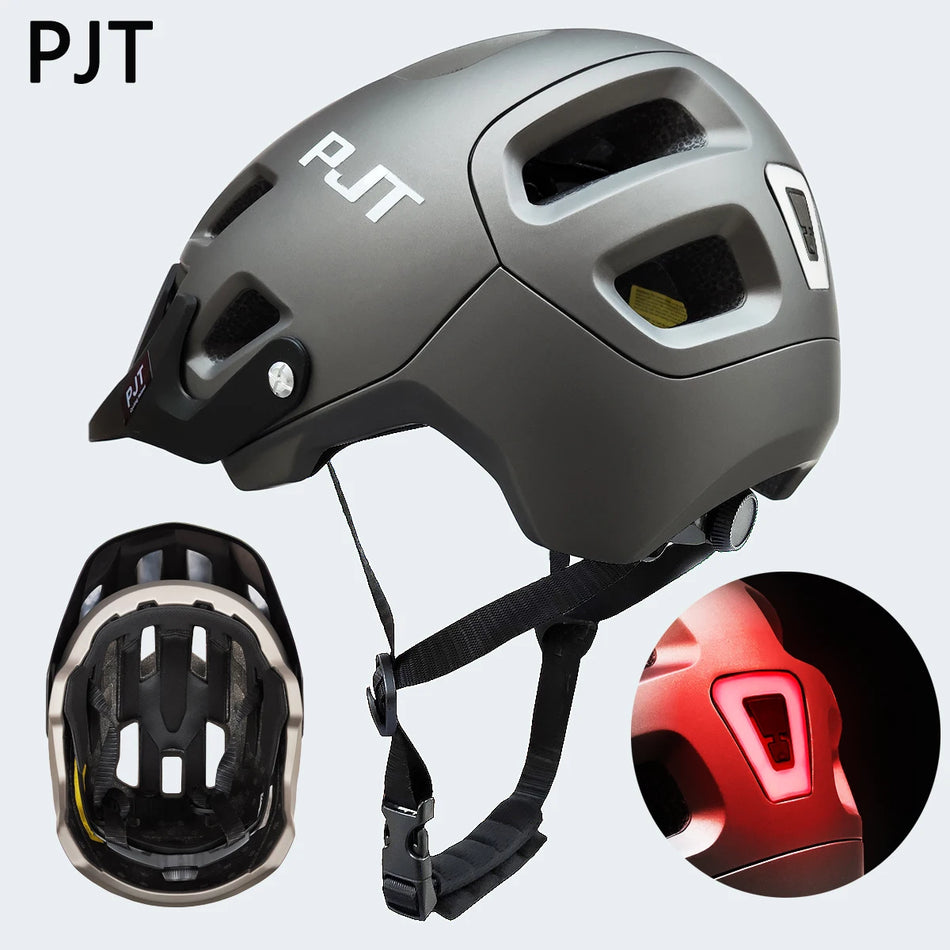 Cycling Helmet Man Women USB Rechargeable Full safet Taillights Road Mountain Bike Helmet Bicycle Helmet Sun Visor Design Helmet