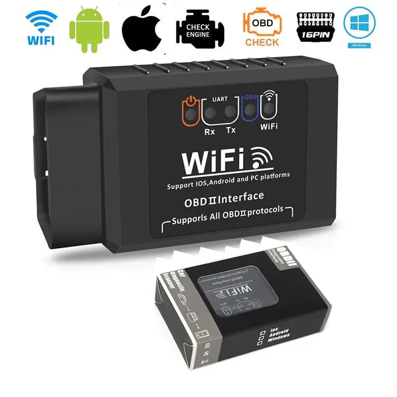 Adaptateur OBD2 Bluetooth ELM327 - Diagnostic Auto Pour IOS/Android - Compatible Tous Véhicules Après 1996/2003