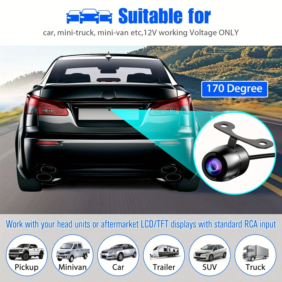 Waterproof Vehicle Camera with Night Vision for Rear View Universal Backup Camera Car Monitor Head Unit Audio car accessories