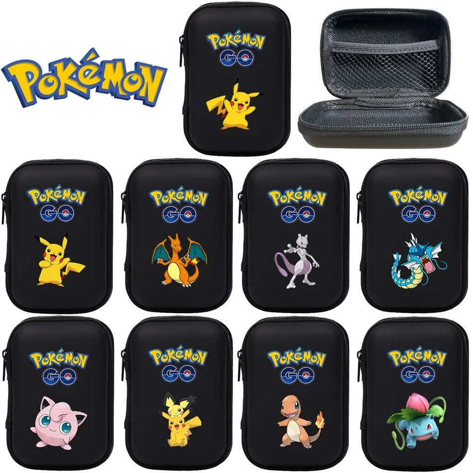 🟠 Pokemon Pikachu Game 50 Capacity Cards Storage Box Holder Album  24pcs 2-3cm mini Action Figure Toys Christmas Gifts