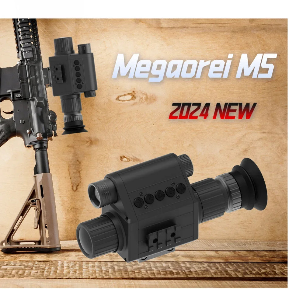 2024 Megaorei M5 Hunting Night Vision 4X Digital Zoom Monoculars Telescope Adjustable Cross Center 0-200m Day Night Use Scopes