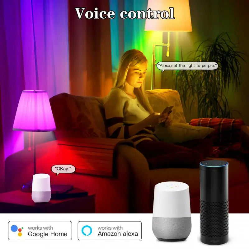 CORUI Tuya WIFI Smart Light Bulbs E27 15W RGBCW LED Dimmable Magic Bulbs Alexa Google Home Alice Voice Lamp For Smart Life