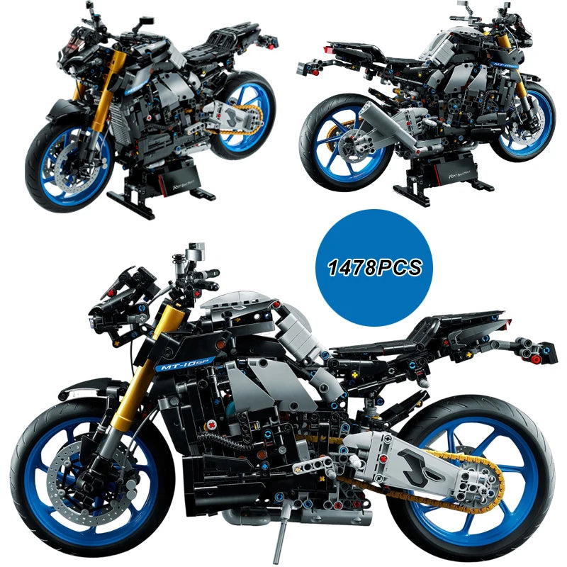 🟠 2023 NEW Technical 42159 MT-10 SP Yamahas Racing Motorcycle Building Blocks Kit Model Speed Motorbike Bricks Toys Gifts For Kids