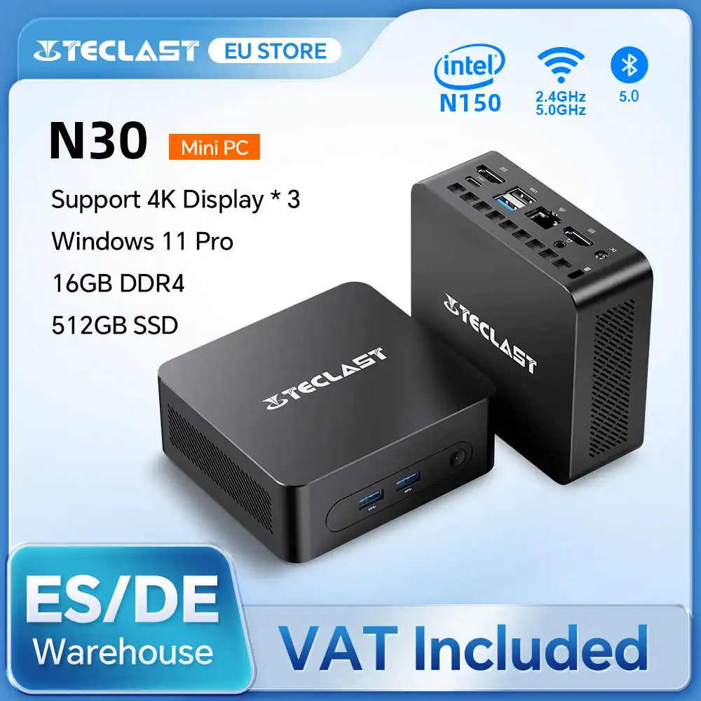 Teclast N30 Mini PC Windows 11 Pro Intel N150 16GB DDR4 512GB SSD