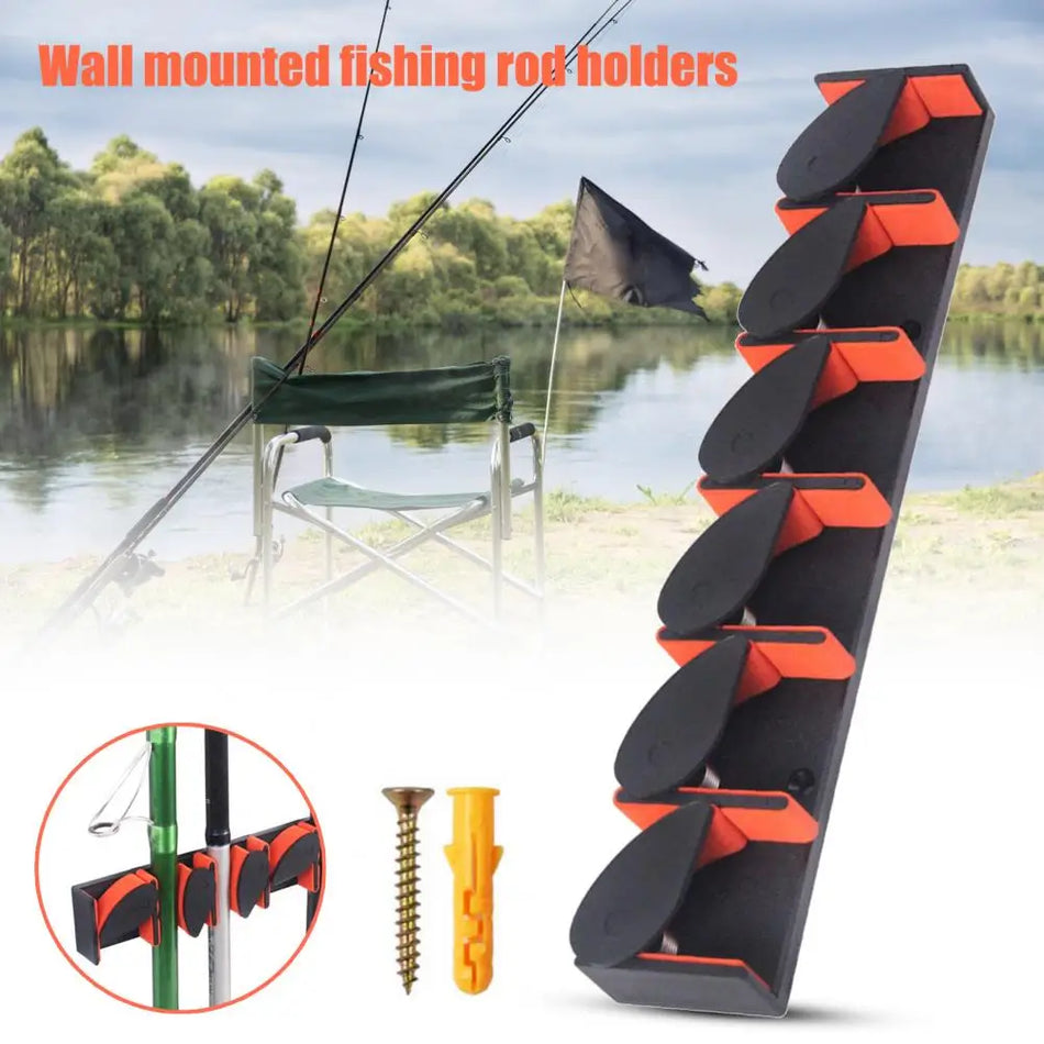Fishing Rod Stand 1 Set Excellent Anti-slip Lock System  Stable No Damage to Rod Pole Rack for Home