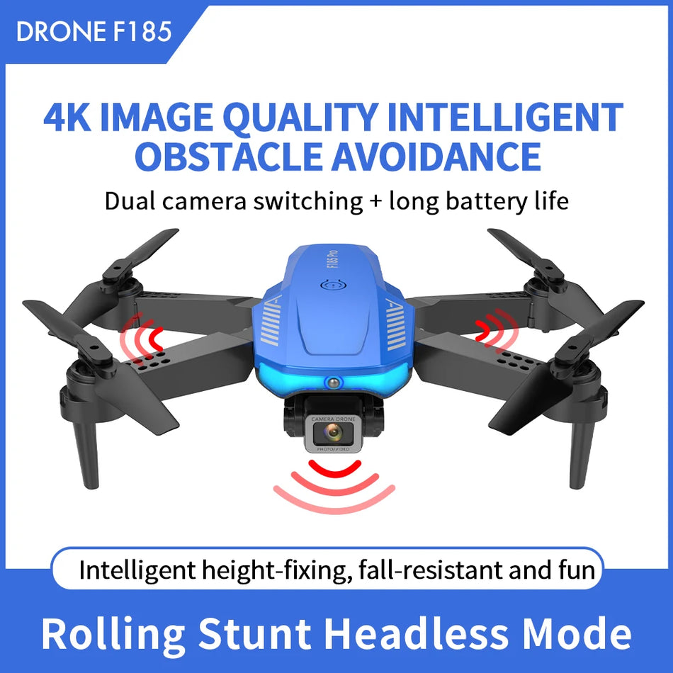 LS/RC F185 Pro RC Drone 4K HD Camera WiFi FPV Height Maintain Quadcopter One-Button StartSpeed Adjustment, Gesture Control Remo