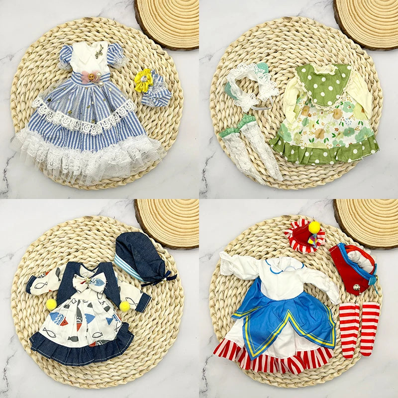 12 Inch 30 CM Bjd Anime Doll Kids Girls 4 To 16 Years Dollhouse Accessories Skirt Hat Headdress With Clothes Dress Up DIY Toys