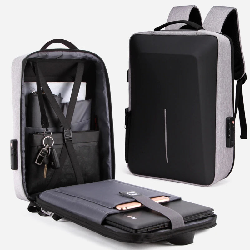 anti-theft usb charging travel backpack laptop notebook organizer Men's Casual Hard Shell Backpack Anti-theft Backpack High Capacity Travel  USB Charging Bag Fasion Business Computer Bag For Male – InterCyprus  Trading Ltd