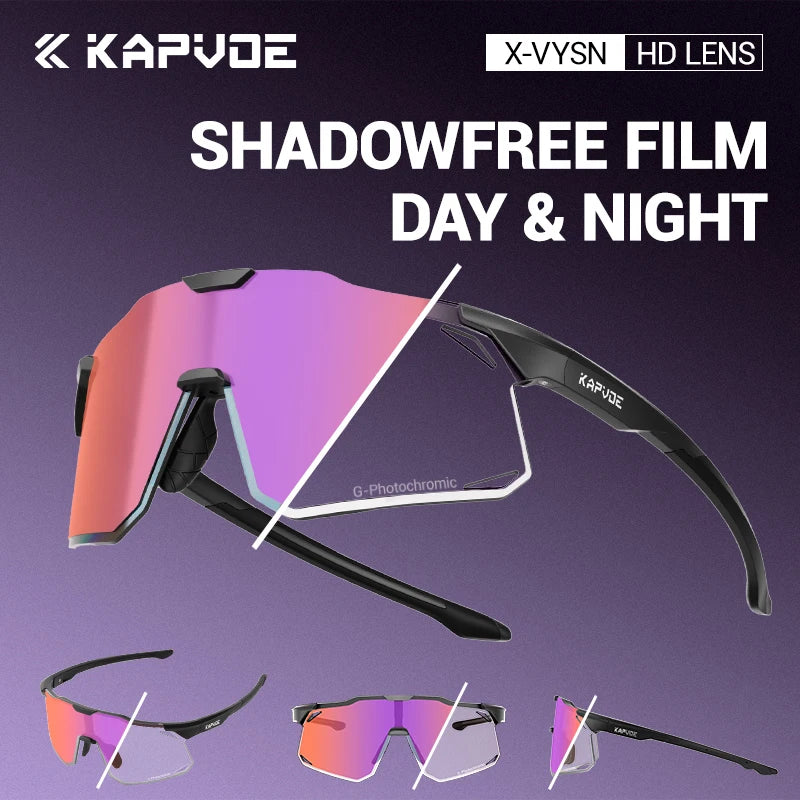 KAPVOE photochrome schattenlose Fahrradbrille Herren Damen Bike MTB Fahrrad  Sonnenbrille Outdoor Sport Laufen UV400 Schutzbrille – InterCyprus Trading  Ltd