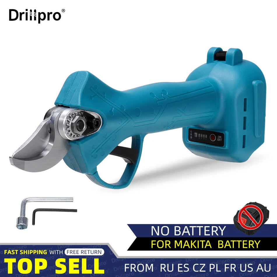 🟠 Drillpro 30mm Brushless Electric Pruner Shear 4 Gears Cordless Tree Branches Electric Pruning Garden Tool For  18V Battery