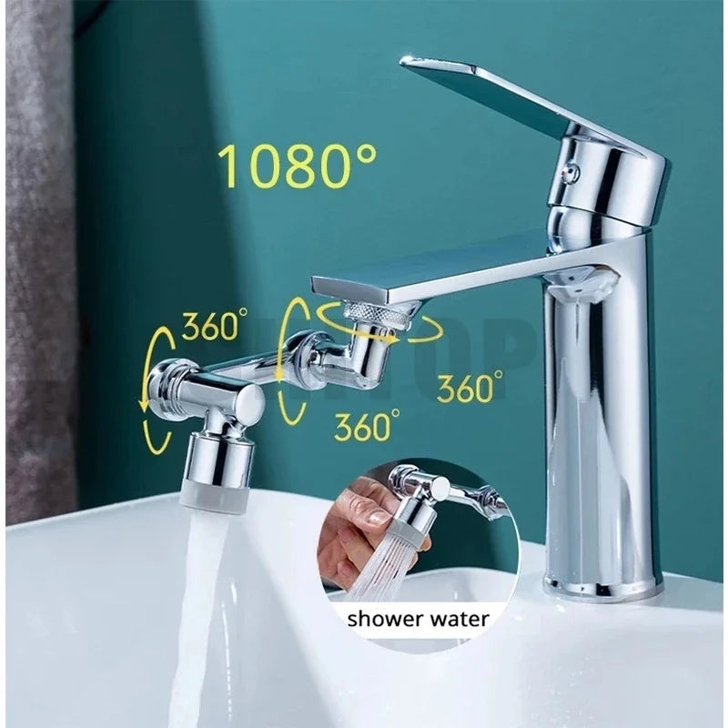 Rotatable Extension Faucet Aerator 1080 Degree Swivel Robotic Arm Water Filter  Water Tap Bubbler Sink Fit bathroom accessories