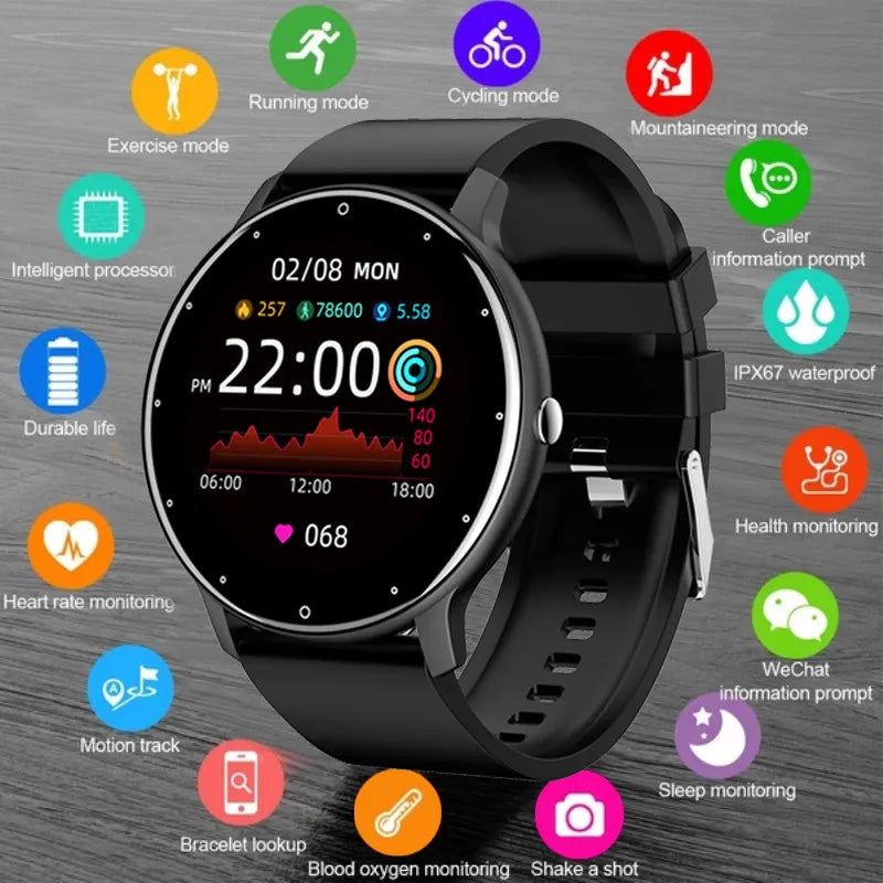 🟠 ZL02D Men Smart Watch Full Touch Screen Sport Fitness Tracker IP68 Waterproof Bluetooth Smartwatch for Men Women Smartphone 2023
