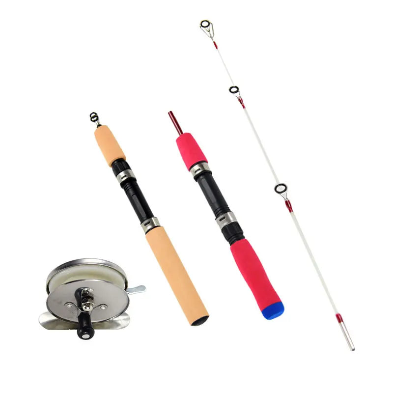 55/65/75cm Mini Telescopic Ice Fishing Rod Portable Carbon Fiber River Shrimp Carp Fishing Pole Winter Fishing Rod Fishing Tools