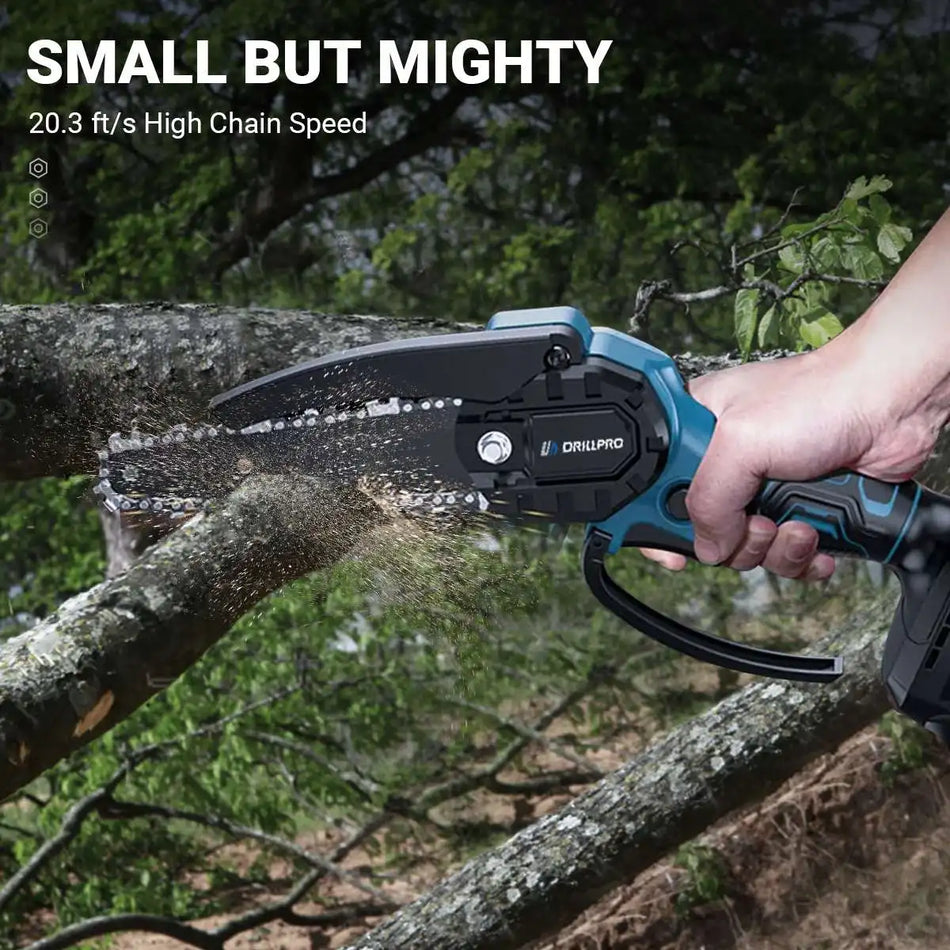 🟠 Drillpro 6 Inch Mini Electric Chain Saw Rechargeable Woodworking Pruning Logging Saw Garden Power Tool for Makita  Battery