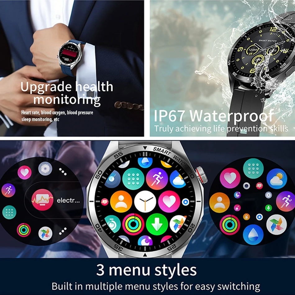 🟠 2023 New ECG+PPG Bluetooth Call Smart Watch Man AMOLED HD Screen Sport Fitness Watches Waterproof Smartwatch Men For Android IOS