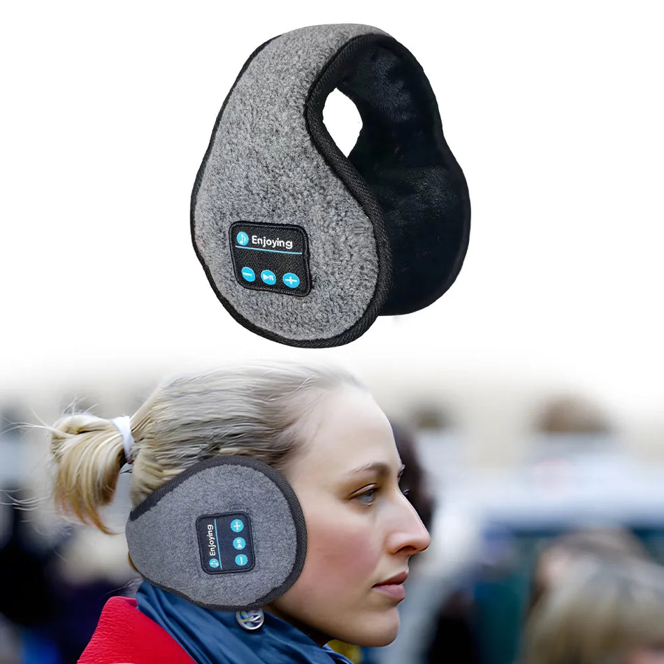 Wireless Headband Headphones Muffs, Earphone Warmer Earmuffs, Bluetooth Ear Warmer Music  Men's  Women Winter Thick Casual Cap