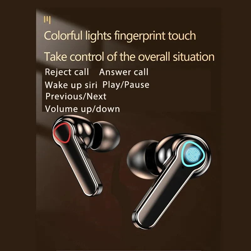 🟠 TWS Bluetooth Earphones Wireless Gaming Touch Esports Sports Headset Mini Convenient stereo earbuds Noise-cancelling Earplugs