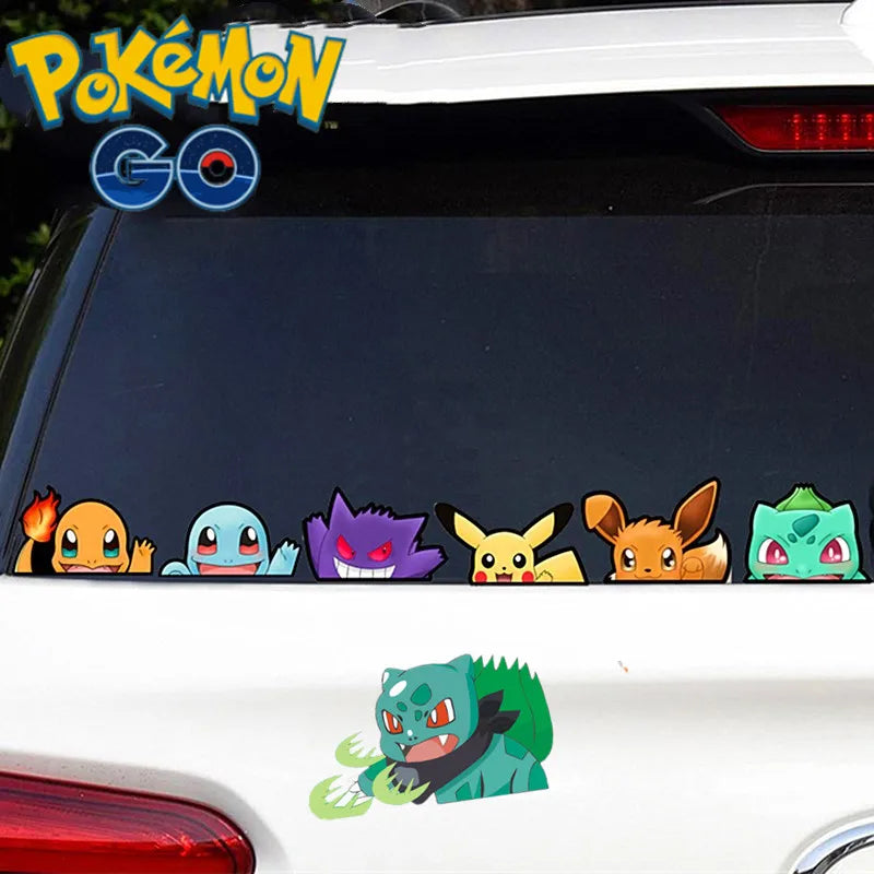🟠 Pokemon Anime Decoration Car Stickers Pikachu Cartoon Cute Car Window Sticker DIY Creative Motorcycle Stickers Children Toy Gift