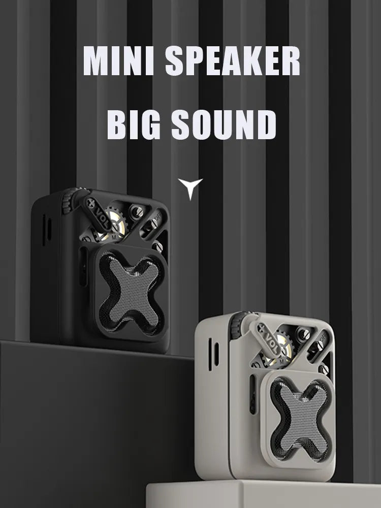 DMOOSTER D16 Mini Speaker Bluetooth 5.3 Classic Design Gear Volume Support TF Card Travel Case Packed Super Portable Speaker