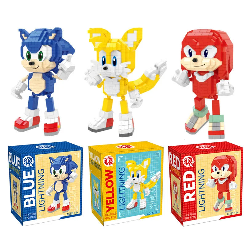 Sonic Supersonic Hedgehog Mini Building Toy Cartoon Anime Character Construction Assembly Toy for Children's Educational Toys