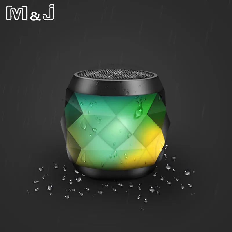 🟠 M&J Portable Mini Bluetooth Speakers Wireless Hands Free Waterproof LED Speaker Sound Music For iPhone X Samsung Mobile Phone