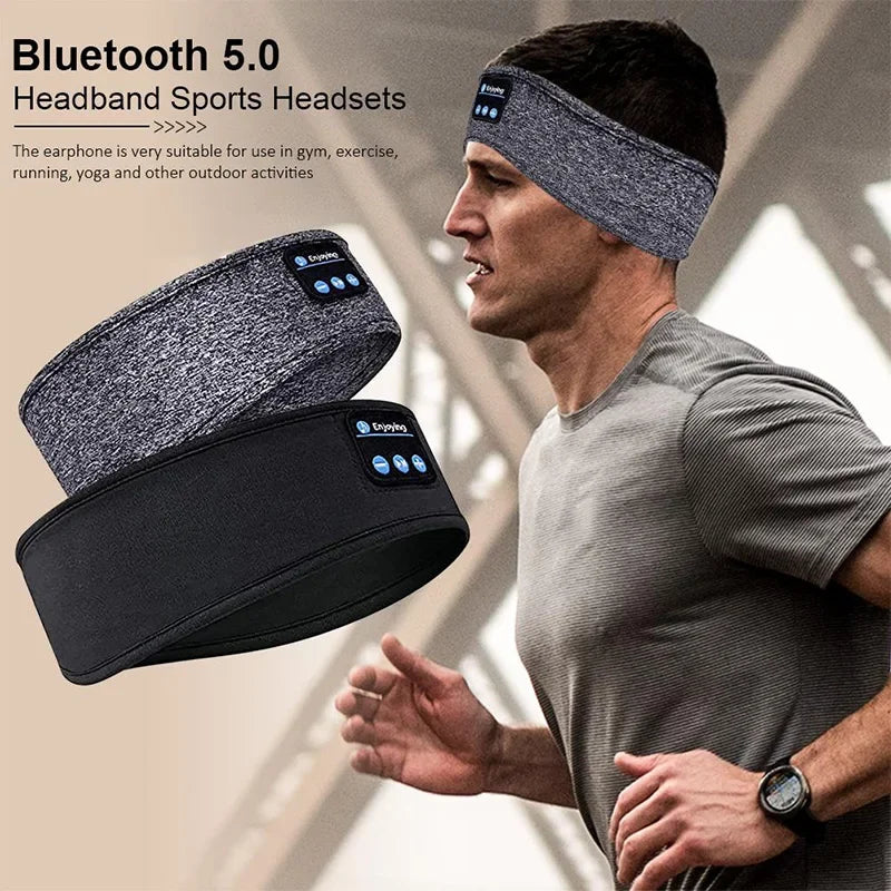 🟠 Wireless Headphones Fone Bluetooth Earphones Sports Fitness Sleeping Headband Elastic Music Eye Mask Wireless Bluetooth Headset