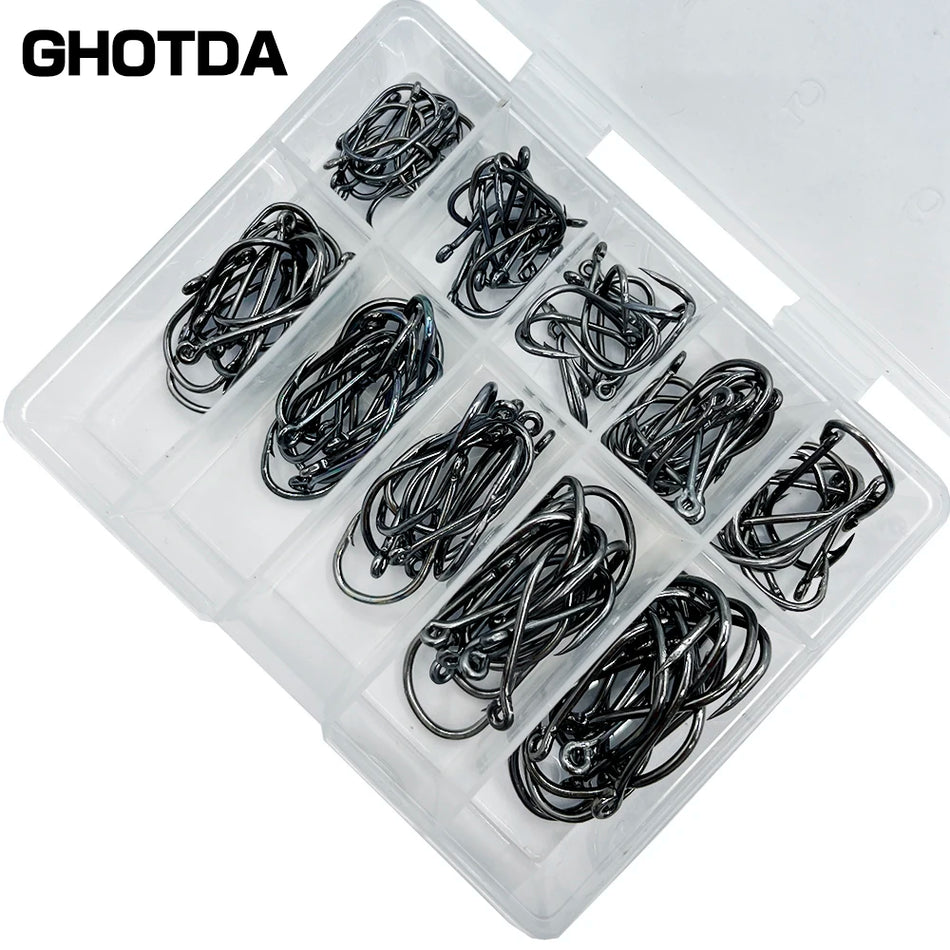 100pcs High Carbon Steel High Hardness Fishing Hook Fly Fishing Tools Fishing Tackle 3# 4# 5# 6# 7# 8# 9# 10# 11# 12#