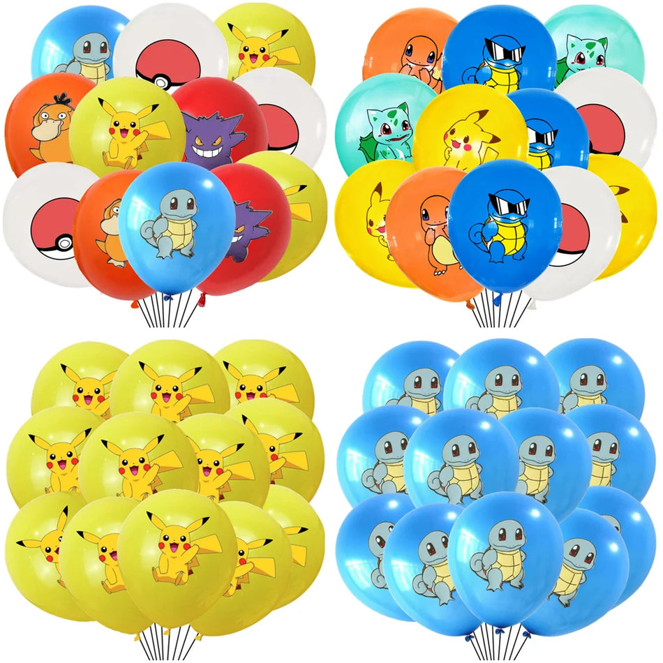 12 inch Pokemon Latex Balloon For Children's Birthday Party Decoration Baby Shower Supplies Pikachu Children's Toys Air Balloons