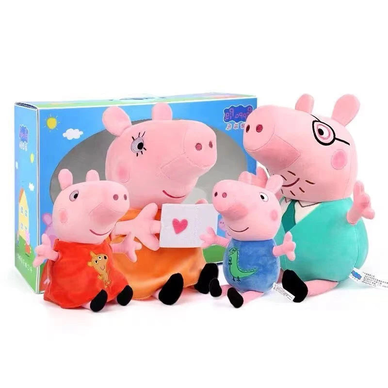 4Pcs/Set Peppa Pig Set Plush Toys George Pig Family Plush Doll Holiday Party Christmas Gifts Decoration Children's Toys