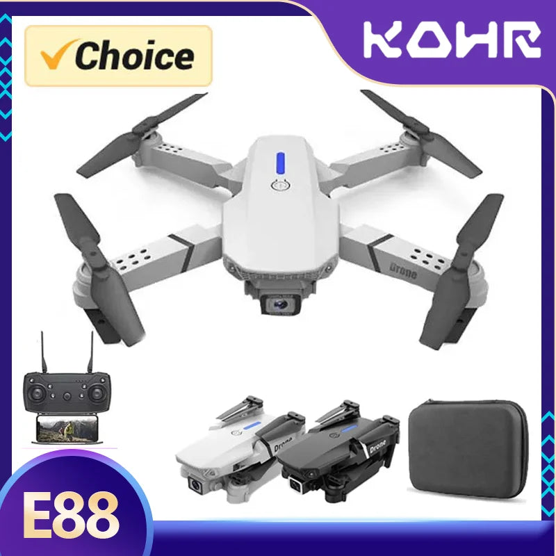 TOSR 2024 New E88 Pro WIFI FPV Drone Wide Angle HD 4K 1080P Camera Height Hold Foldable Quadcopter Dron RC Helicopter Toys Gift