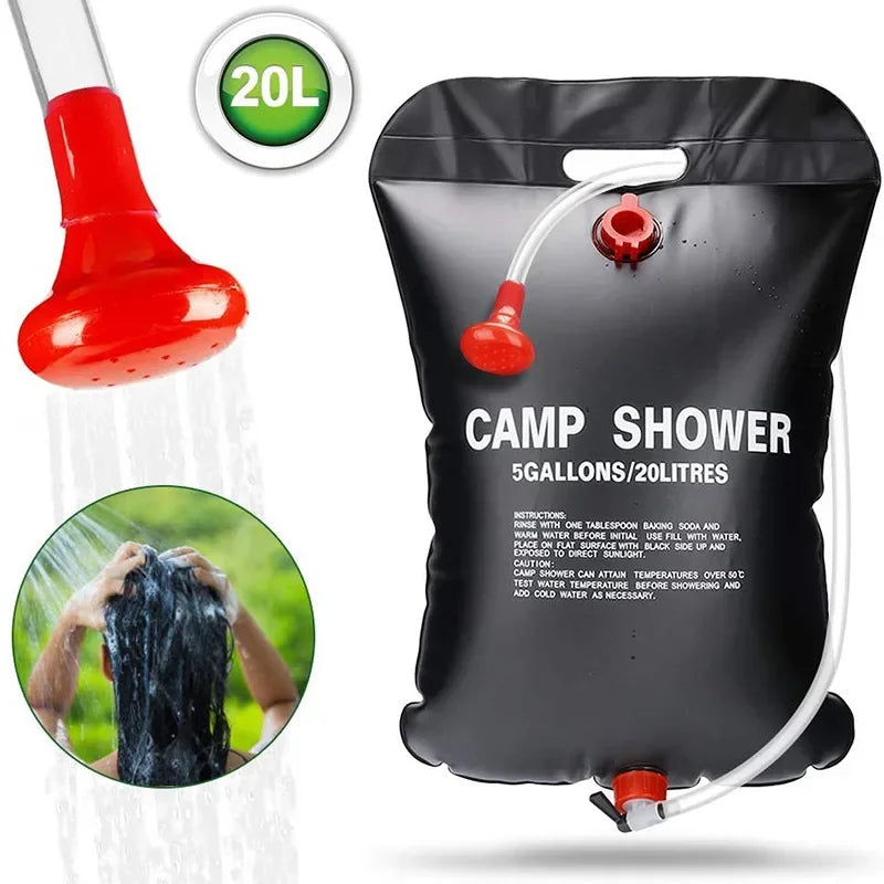 🟠 Camping Supplies Portable Shower Water Bucket Foldable Hydration Solar Tourist Gadgets Trekking Mountaineering Outdoor Travel