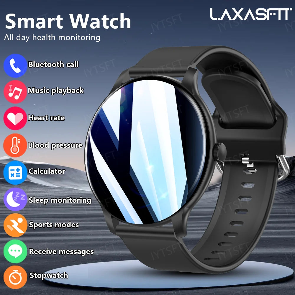 LAXASFIT New Smart Watch Men's Full Touch Screen Sports & Fitness