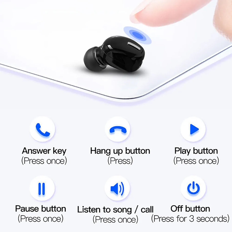 🟠 X9 Wireless Headphones Bluetooth 5.0 Earphones With Mic Single in-Ear Sports Waterproof TWS Earbuds Bluetooth Handsfree Headset
