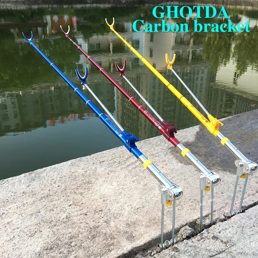 telescopic fishing rod holder Adjustable Carbon Fiber Fishing Rod Holder: Telescopic Stand Bracket 🎣 –  InterCyprus Trading Ltd