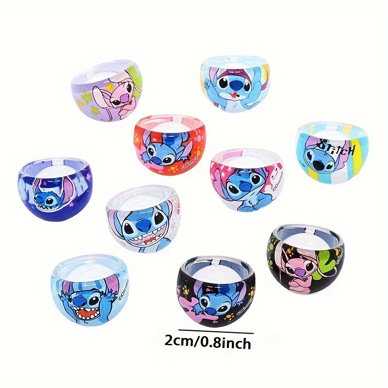 10/20pcs Assorted Disney Stitch Cartoon Rings - Cyprus