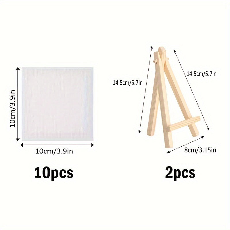 Mini Painting Canvas with Easels Set - Perfect for Artists and Beginners - Cyprus
