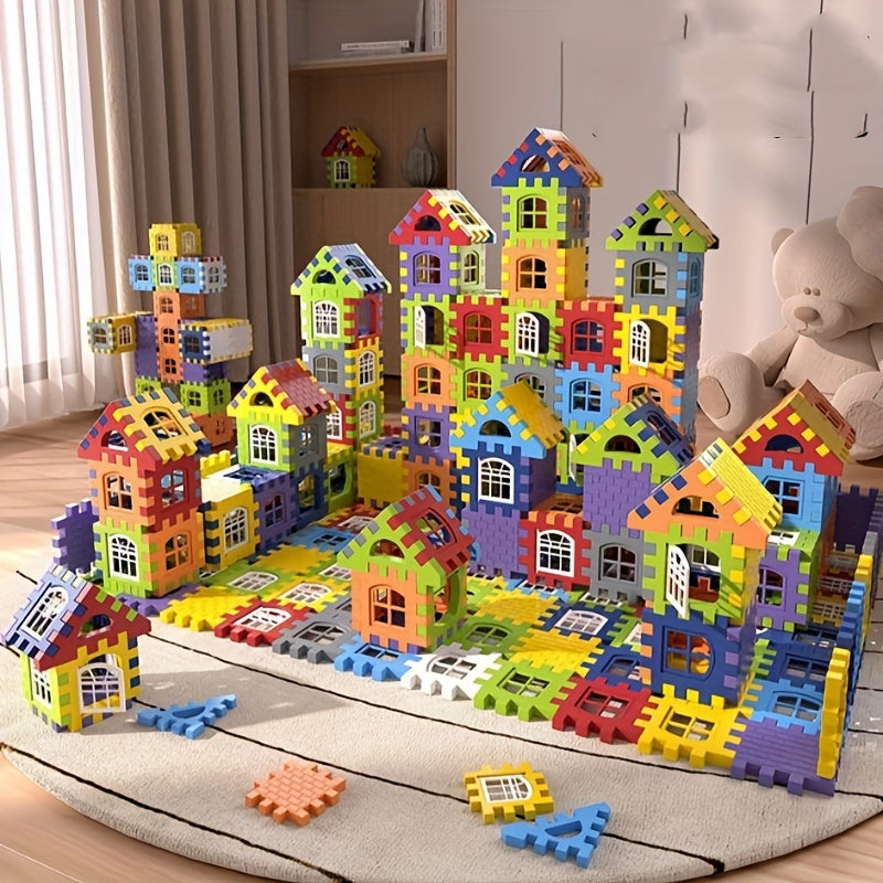 EduBlock 100-Piece Building Blocks Kit Creative House Puzzle Toy