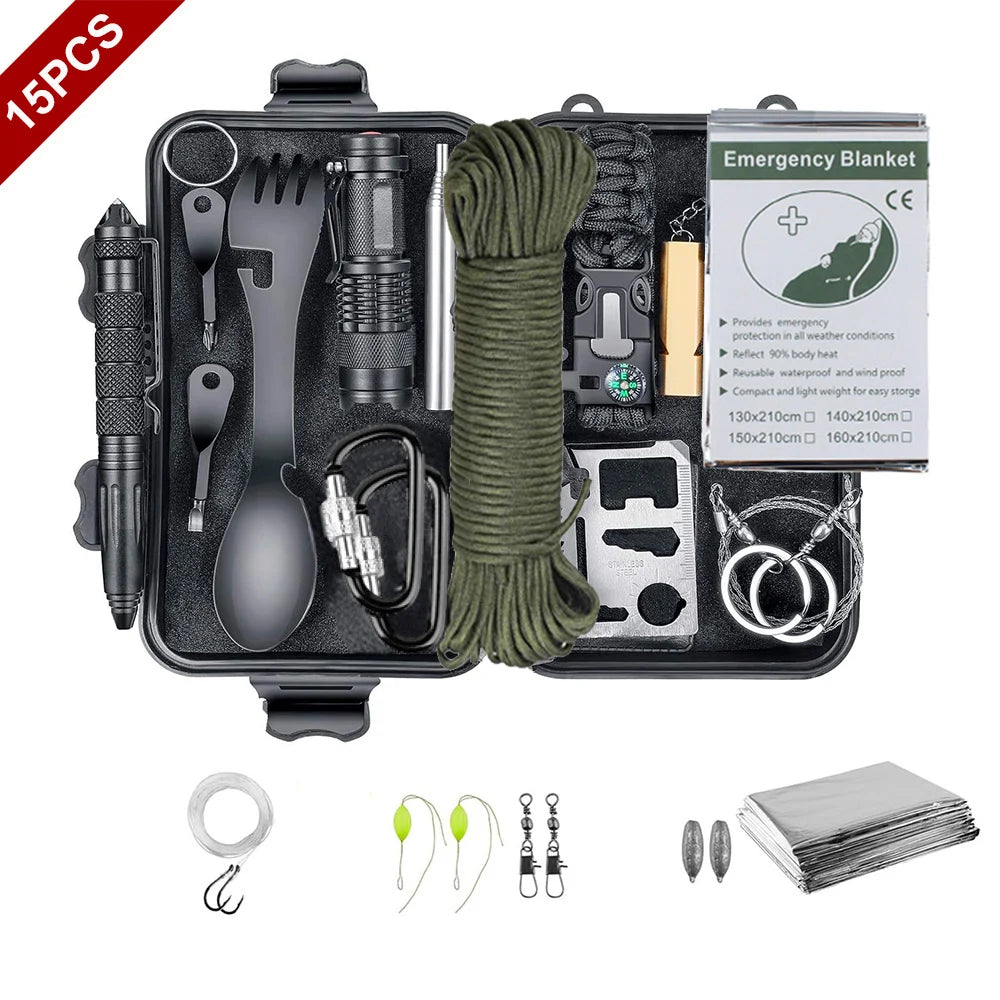 d&d adventuring gear Ultimate 15-in-1 Emergency Survival Kit: Gear Up for Any Adventure! – InterCyprus Trading Ltd