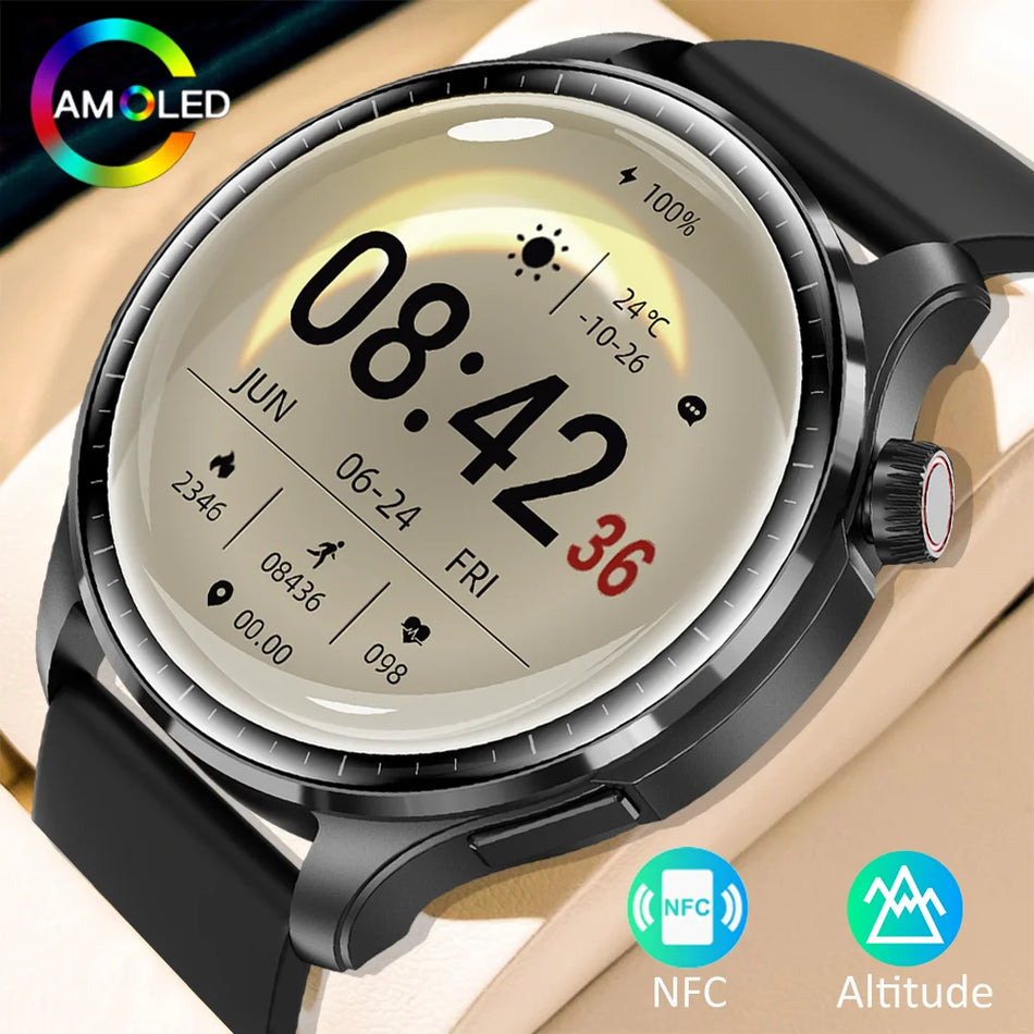 🟠 For Huawei Watch 4 Pro NFC Smart Watch GT4 Pro GPS AMOLED 360*360 HD Screen Blood Sugar BT Call IP68 Waterproof SmartWatch Men