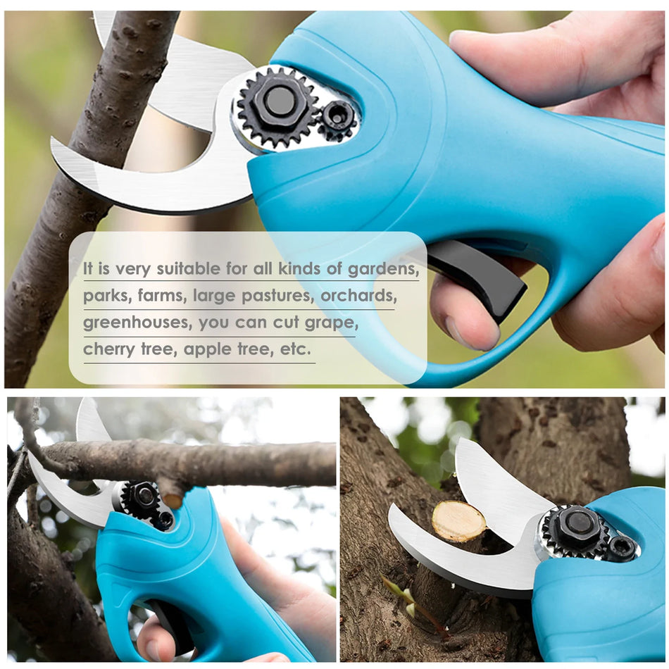 16.8V Cordless Electric Pruning Shears with Carry Case Rechargeable 2Ah Lithium Battery & Charger Powered Tree Branch Pruner