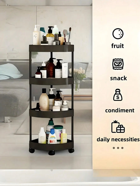 Multicolour Rolling Storage Cart - Space-Saving Organizer for Home &amp; Office