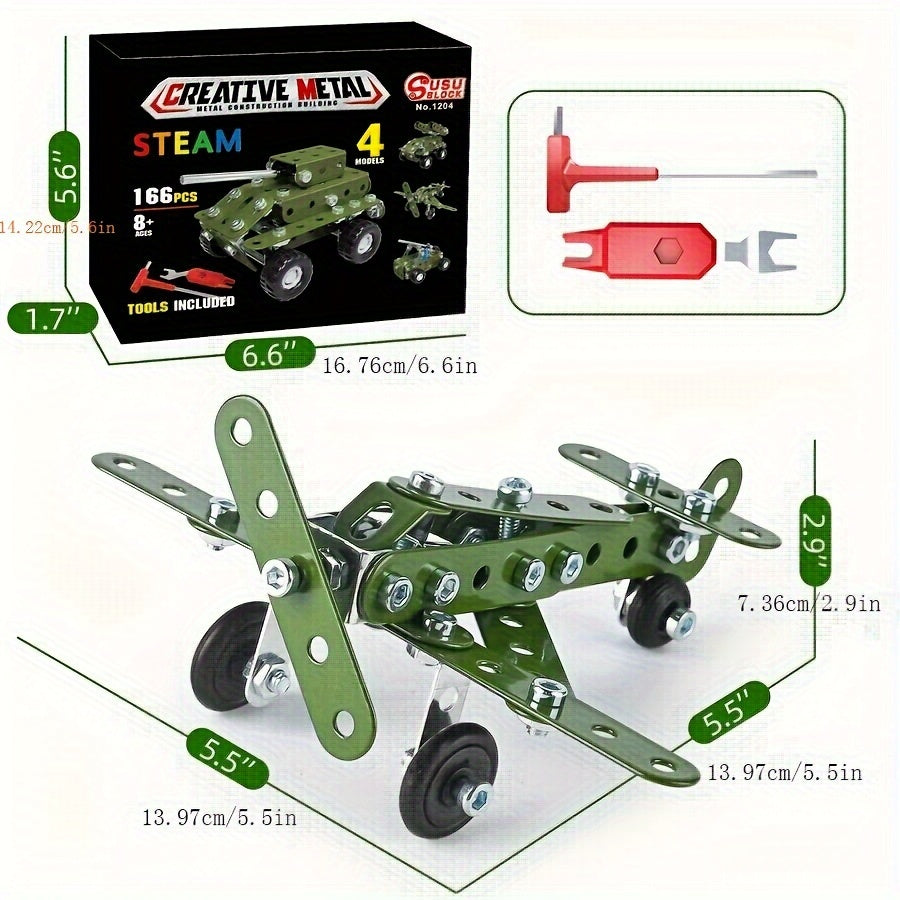 166pcs Military Series STEAM Building Blocks