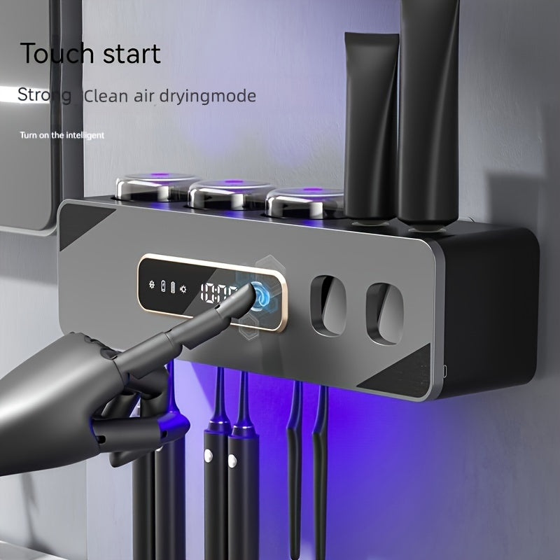 Smart Touchless Toothbrush with Wall-Mounted Drying Rack and Rechargeable Battery
