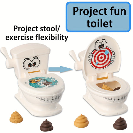 Poop Launch Game - Hilarious Family Fun with Sounds, Suitable for Kids - Includes Toilet, Launchers, Soft Toy Poops