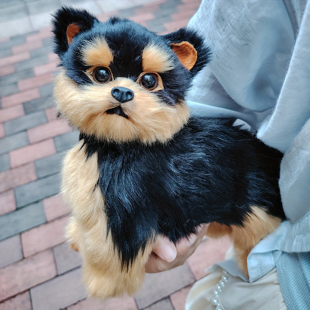 9.2inch Kawaii Stuffed Yorkie Dog Plush Toy Black