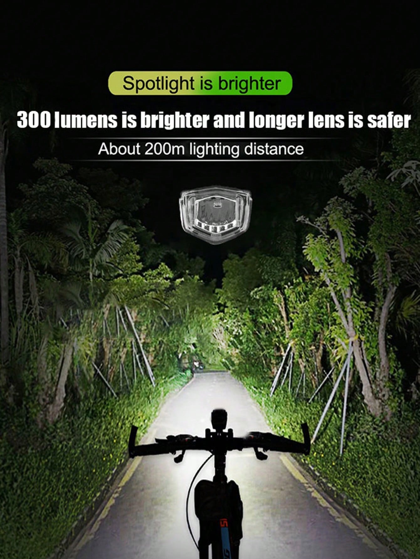Super Bright USB Rechargeable Front Bike Light for Night Riding