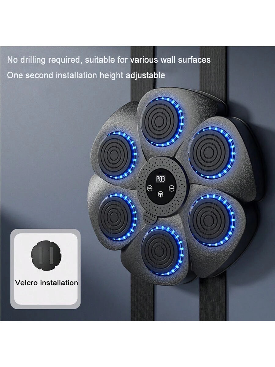Upgraded USB Charging Bluetooth Music Boxing Machine - Wall-Mounted Home Training Pad
