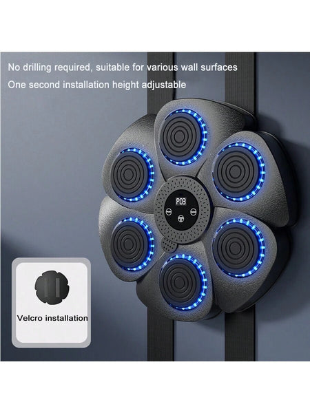 Upgraded USB Charging Bluetooth Music Boxing Machine - Wall-Mounted Home Training Pad